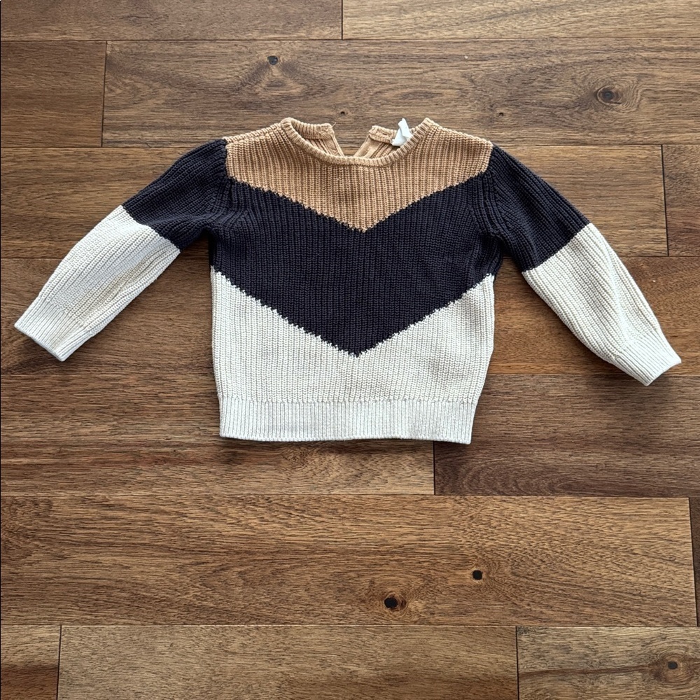 H&M Brown and Tan Ribbed Sweater